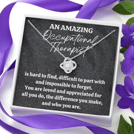 Occupational Therapist Gift, Appreciation Gift For A Occupational Therapist, Love Knot Necklace, Personalized Occupational Therapist Gift, Jewelry
