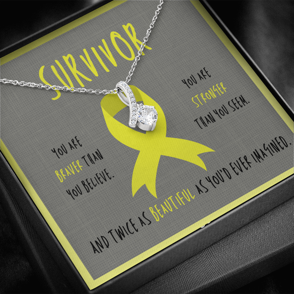 Bone cancer survivor  Ribbon Pendant Necklace Gift