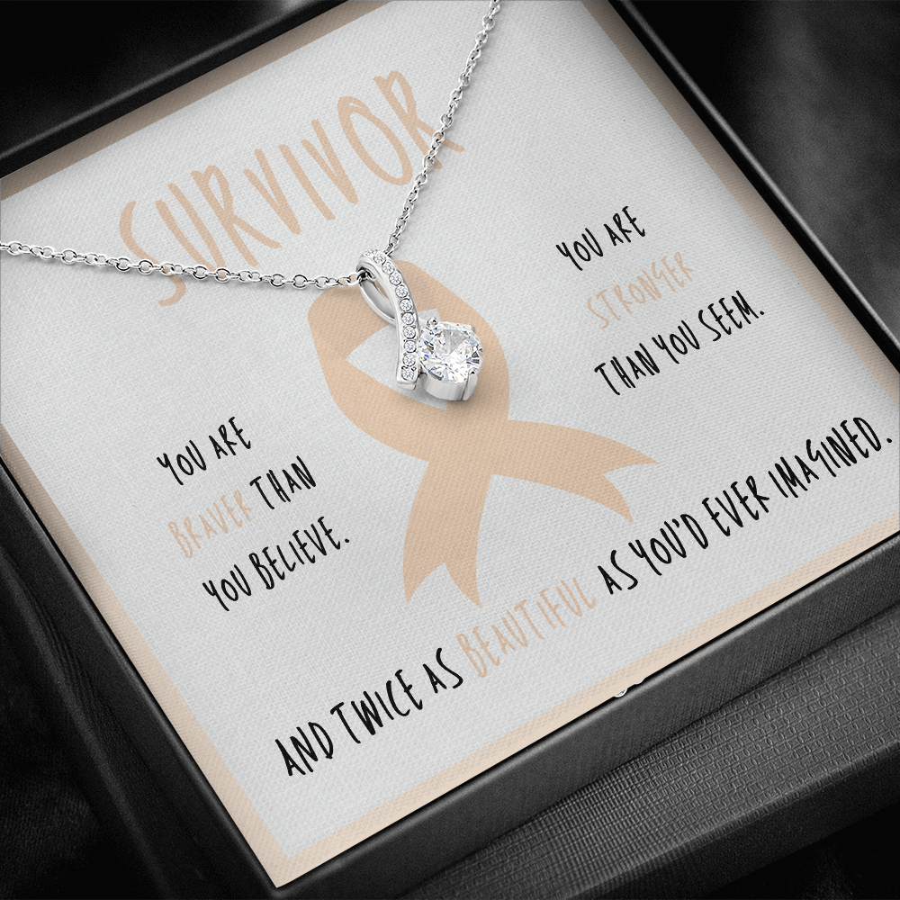 Uterine Cancer Warrior Necklace Gift