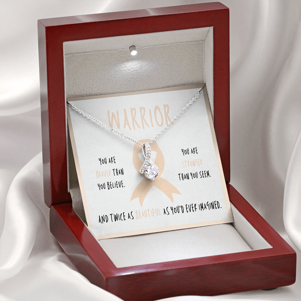 Uterine Cancer Warrior Necklace Gift