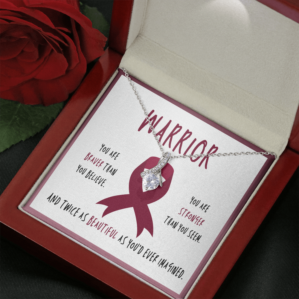 Multiple Myeloma Cancer Warrior Ribbon Pendant Necklace Gift
