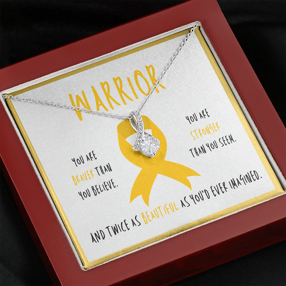 Appendix Cancer Warrior Ribbon Necklace Gift