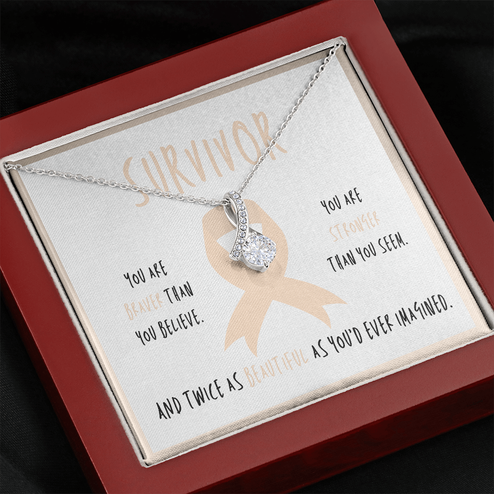 Uterine Cancer Warrior Necklace Gift