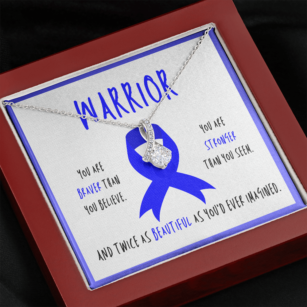Huntington's Disease Warrior Ribbon Necklace Gift